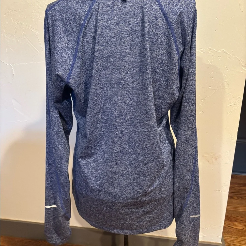 Nike Heathered Navy Blue Quarter-Zip Performance Pullover size Large